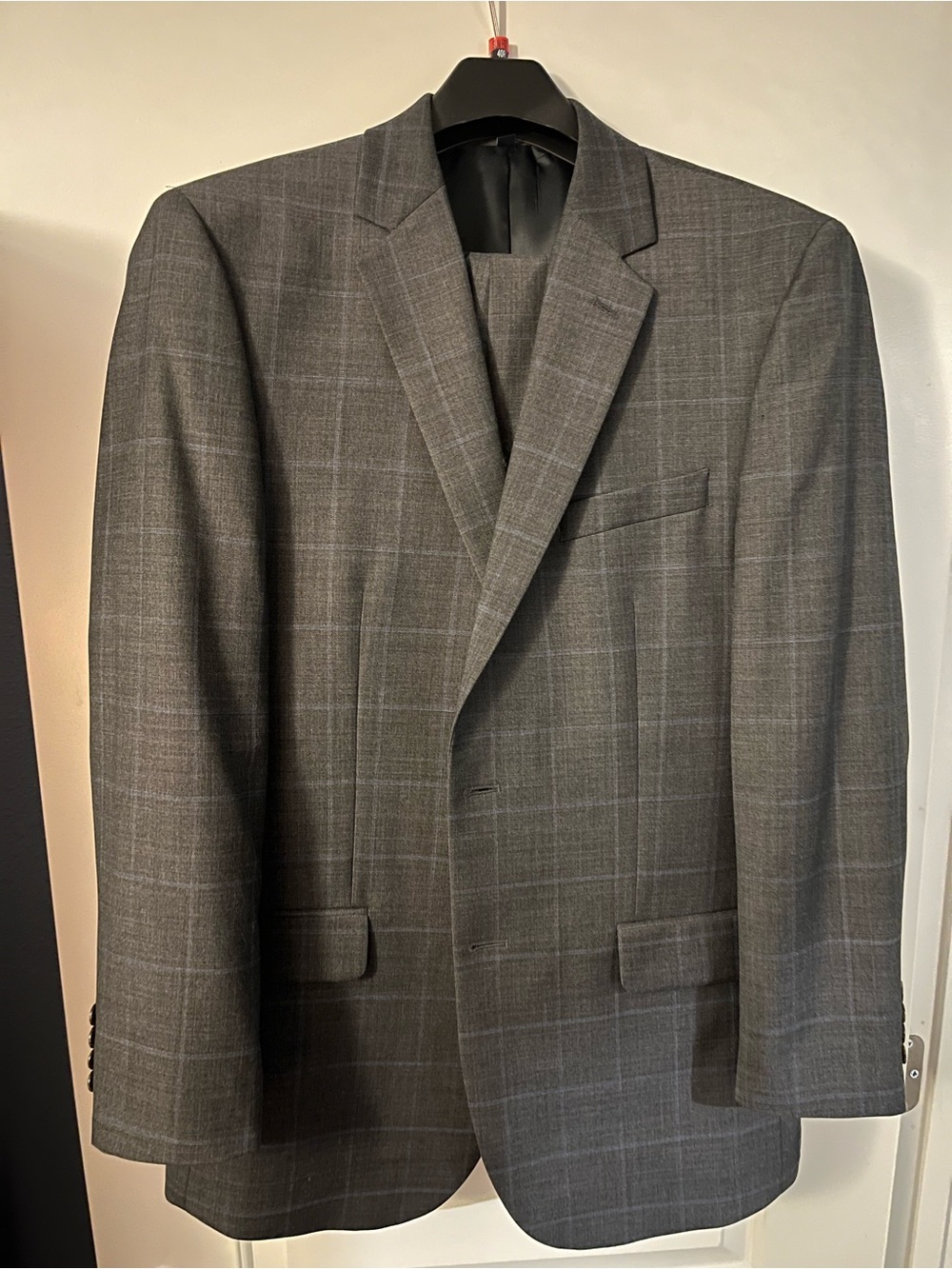 Jos. A Bank Gray & Blue Windowpane Suit